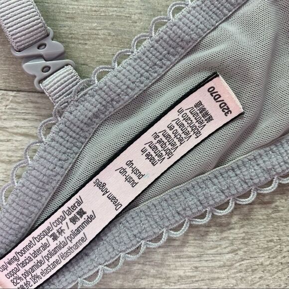 Victoria’s Secret Dream Angels Push Up Bra Lace Polka Dot Convertible Gray 32D - Picture 13 of 13